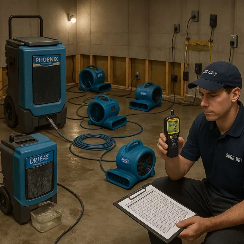 Structural Drying and Dehumidification process in North Beach Haven, NJ